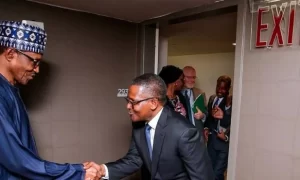 Buhari And Dangote As They Commission Fertilizer Plant