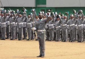 Border Checpoint: A Picture Of Nigerian Customs Services' Officers At A Parade