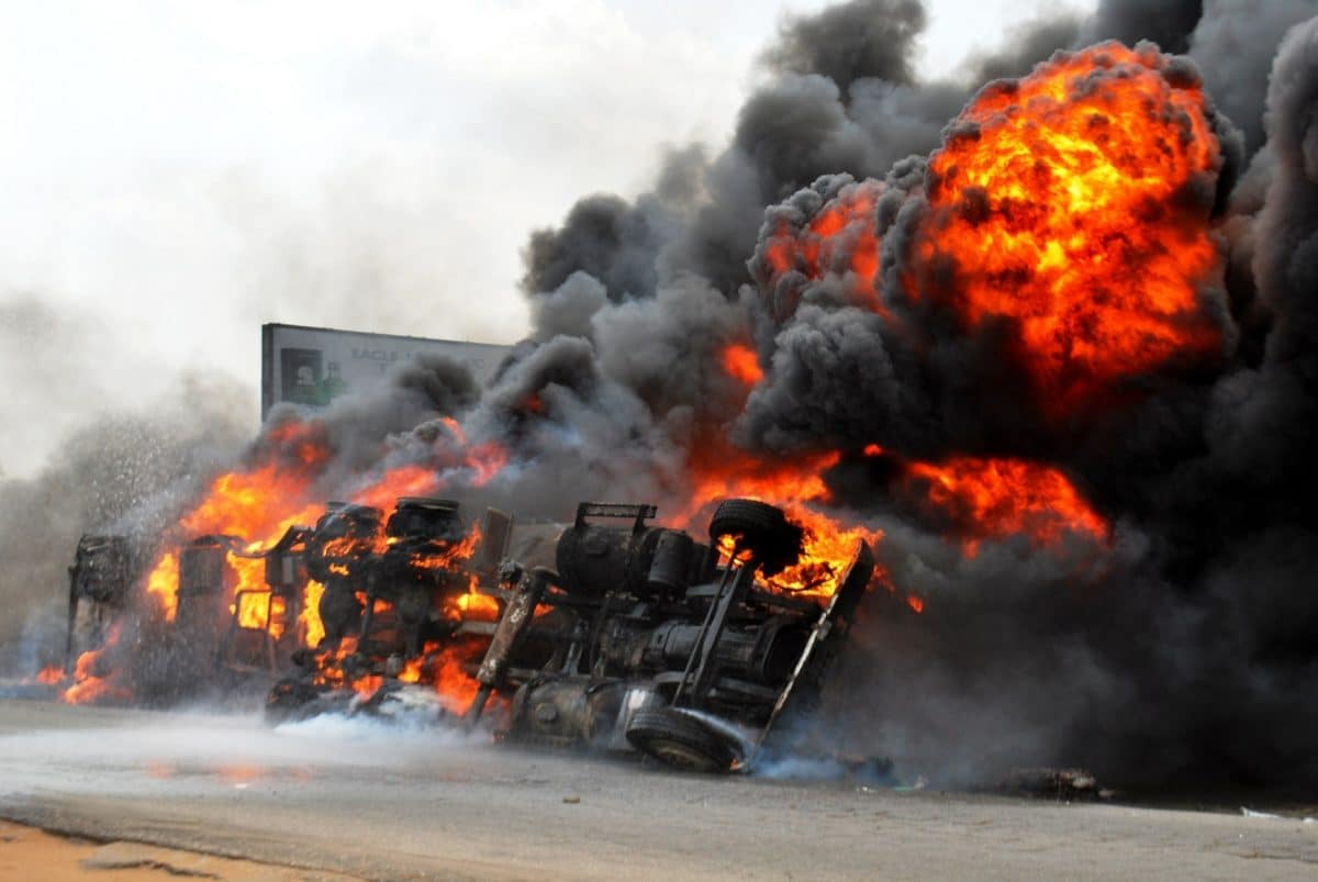 Diesel Tanker Explodes Near Ibafo on Lagos-Ibadan Road