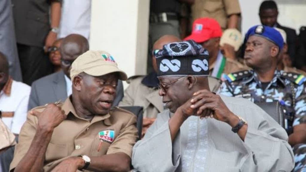 Read more about the article Oshiomhole Asks Critics to Stop Blaming Tinubu for Failings of Buhari