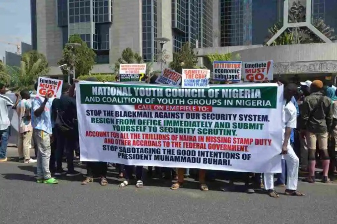 Youths Protest at CBN Headquarters, Call For Emefiele Resignation