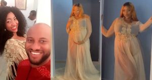 Amid Controversy Yul Edochie Shares Video Of Judy Austin’s Pregnancy Shoot