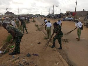 Army Day: Soldiers Sweep Roads In Ogun