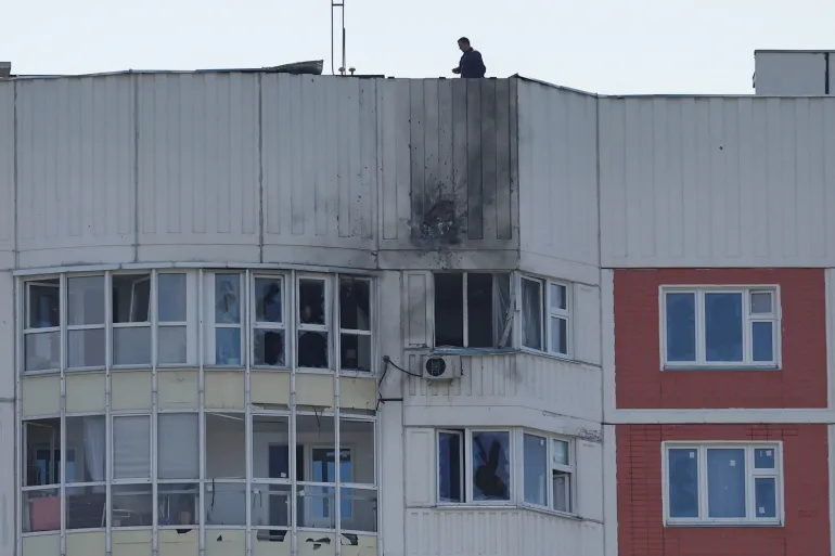 Drone Attack Hits Building Close To Kremlin in Moscow