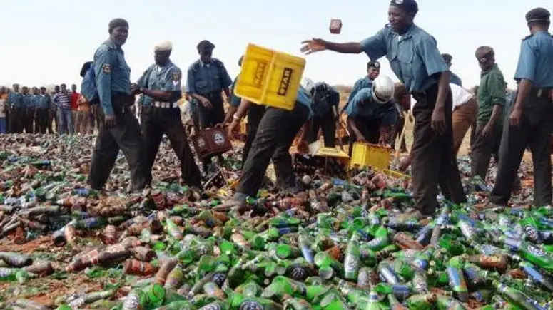 Sharia Police Intercepts a Truck Load of Alcoholic Beverages in Zaria