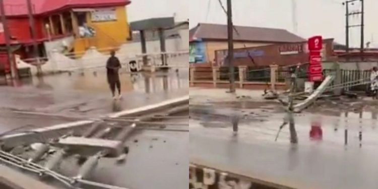 Rainstorm Wrecks Havoc in Sango Ota, Fell Electricity Poles